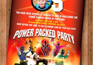 Custom Power Ranger Birthday Invitations Power Rangers Samurai Birthday Invite Printable Digital File