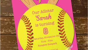 Custom softball Birthday Invitations softball Invitation Birthday Invitation softball Invite