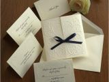 Custom thermography Wedding Invitations Blind Embossed Wedding Invitation Set Raised