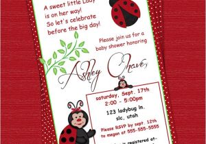Customizable Baby Shower Invites Red Ladybug Polka Dot Custom Baby Shower Invitation