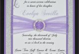 Customize Quinceanera Invitations Lilac and Silver Glitter Quinceanera or Wedding Invitation
