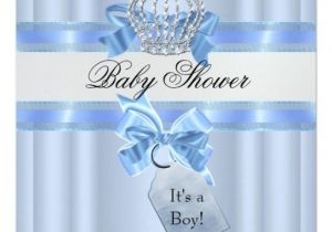 Customized Baby Shower Invitations for A Boy Baby Shower Boy Blue White Prince Crown Personalized