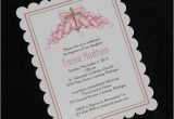 Customized Baptism Invitations Personalized Baptism Christening Invitations Pink Hearts with