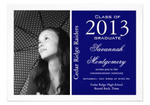 Customized Graduation Invitations for Free Custom Photo Graduation Announcements Blue 5 Quot X 7