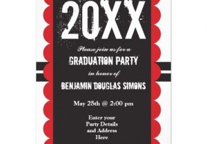 Customized Graduation Party Invitations Custom Graduation Party Invitations Black and Red Zazzle