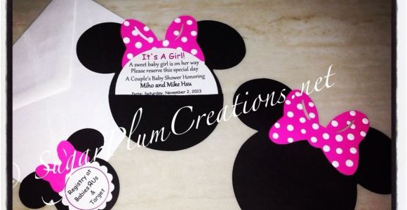 Customized Minnie Mouse Baby Shower Invitations 20 Custom Hand Made Minnie Mouse Baby Shower Invitations