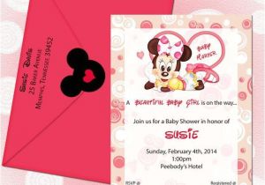 Customized Minnie Mouse Baby Shower Invitations Minnie Mouse Baby Shower Invitations Baby Custom Request