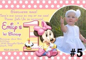 Customized Minnie Mouse First Birthday Invitations 20 Printed Baby Minnie Mouse First Birthday Invitations