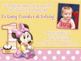 Customized Minnie Mouse First Birthday Invitations Free Download Minnie Mouse 1st Birthday Invitations