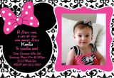 Customized Minnie Mouse First Birthday Invitations Free Printable 1st Birthday Minnie Mouse Invitation