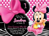 Customized Minnie Mouse First Birthday Invitations Personalized Minnie Mouse First Birthday Invitations