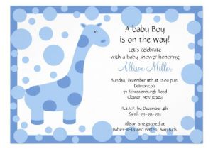 Cute Baby Shower Invitations for Boys Cute Blue Giraffe Boy Baby Shower Invitation 5" X 7