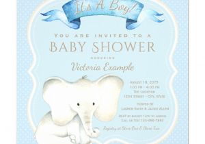 Cute Baby Shower Invitations for Boys Cute Boy Elephant Baby Shower Invitations Watercolor Baby