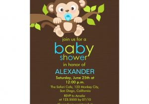 Cute Baby Shower Invitations for Boys Cute Little Monkey Boy Baby Shower Invitation