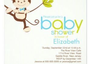 Cute Baby Shower Invitations for Boys Cute Monkey Boy Baby Shower Invitation
