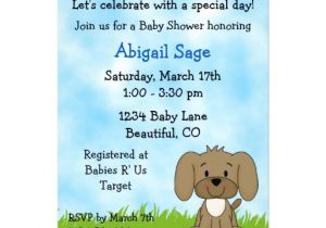 Cute Baby Shower Invitations for Boys Cute Puppy Baby Shower Invitation for Boys