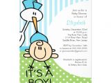 Cute Baby Shower Invitations for Boys Cute Stork Baby Boy Baby Shower Invitations 5" X 7