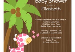 Cutest Girl Baby Shower Invitations Cute Jungle Giraffe Girl Baby Shower Invitations