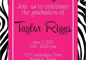Cvs Graduation Party Invitations Graduation Zebra Hot Pink Party Invitation Girl Birthday