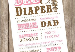 Daddy Baby Shower Invitations Dad Diaper Baby Shower Invitation Diaper Baby by