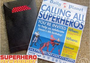 Daily Planet Birthday Invitation Template Superhero Newspaper Birthday Invitation the Scrap Shoppe