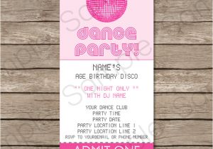 Dance Party Invitation Template Dance Party Ticket Invitations Template Pink Birthday