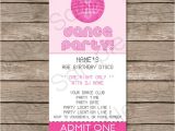 Dance Party Invitations Templates Dance Party Ticket Invitations Template – Pink