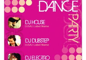Dance Party Invitations Templates Pink Club Dj Dance Party Template Invitation 5 25