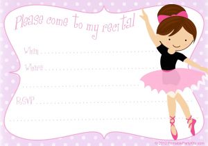 Dance Party Invitations Templates Printable Free Dance Recital Invitation Template From