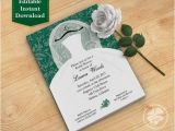 Dark Green Wedding Invitations Dark Green Bridal Shower Invitation Template Wedding