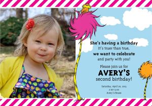Daughter 2nd Birthday Invitation Wording ashley S Green Life Avery S 2nd Birthday A Lorax Party