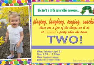 Daughter 2nd Birthday Invitation Wording the Bean Sprout Notes A Very Hungry Caterpillar 2nd