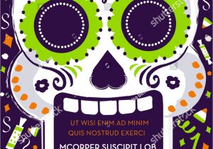 Day Of the Dead Party Invitation Template Day Dead Sugar Skull Halloween Party Stock Vector