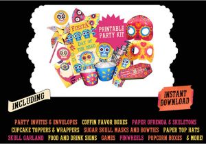 Day Of the Dead Party Invitation Template Day Of the Dead Printables Dia De Muertos Party Kit