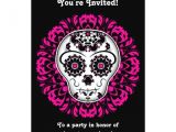 Day Of the Dead Party Invitation Template Girly Day Of the Dead Sugar Skull 5×7 Party Personalized