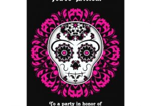Day Of the Dead Party Invitation Template Girly Day Of the Dead Sugar Skull 5×7 Party Personalized