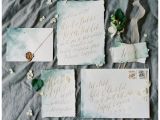 Deckle Edge Paper Wedding Invitations Exquisite Wedding Invitation Suite Blue Watercolor Deckle