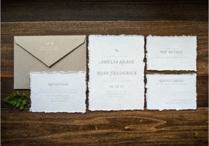Deckle Edge Paper Wedding Invitations Vendor Inspiration 24606