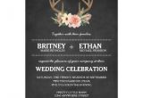Deer Antler Wedding Invitations Country Chalkboard Deer Antler Wedding Invitations Zazzle