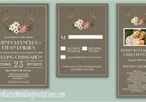 Deer Antler Wedding Invitations Deer Antler Wedding Invitations Vintage Rustic Wedding