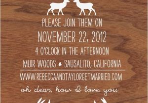 Deer Antler Wedding Invitations Items Similar to Oh Dear Deer Woodgrain and Antler