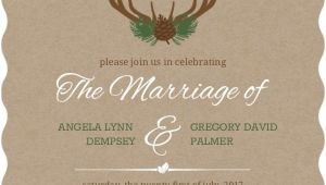 Deer Antler Wedding Invitations Rustic Deer Antlers Wedding Invitation Rustic Wedding