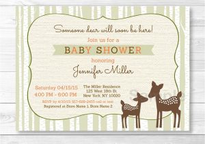 Deer Hunting Baby Shower Invitations Cute Woodland Deer Baby Shower Invitation Deer Baby Shower