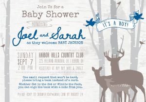 Deer Hunting Baby Shower Invitations Deer Woodland Baby Shower Invitation Digital File