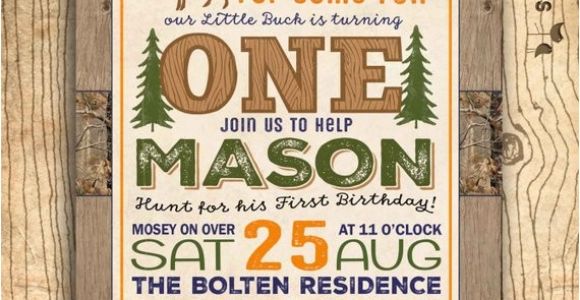 Deer Hunting Party Invitations Hunting Birthday Invitation Deer Invitation 1st Birthday
