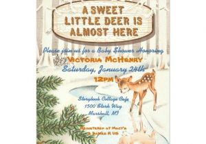 Deer themed Baby Shower Invitations Vintage Baby Shower Winter Woodland Deer Invites