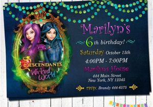 Descendants Party Invitations Printable Free Disney Descendants Birthday Party Invitations and