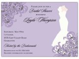 Designer Bridal Shower Invitations Elegant Gown Lilac Bridal Shower Invitations Paperstyle