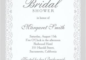 Designer Bridal Shower Invitations Elegant Silver Grey Bridal Shower Invitations Personalize