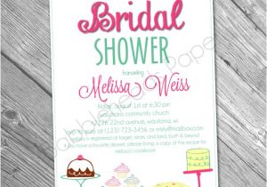 Dessert themed Bridal Shower Invitations Dessert themed Bridal or Baby Shower Printable or Physical